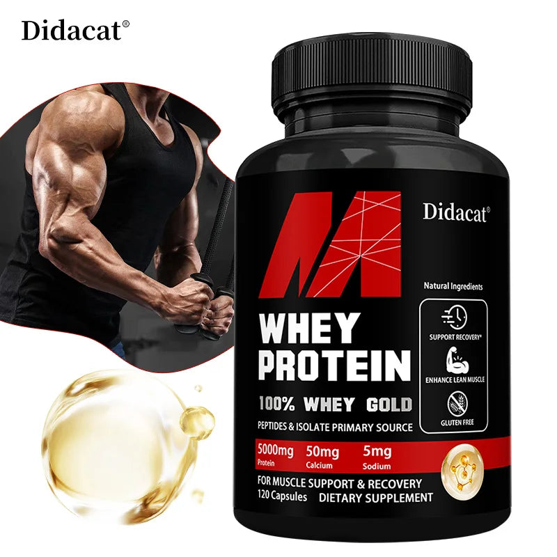 Whey Protein Capsules 5000mg — Recovery & Lean Muscle Support