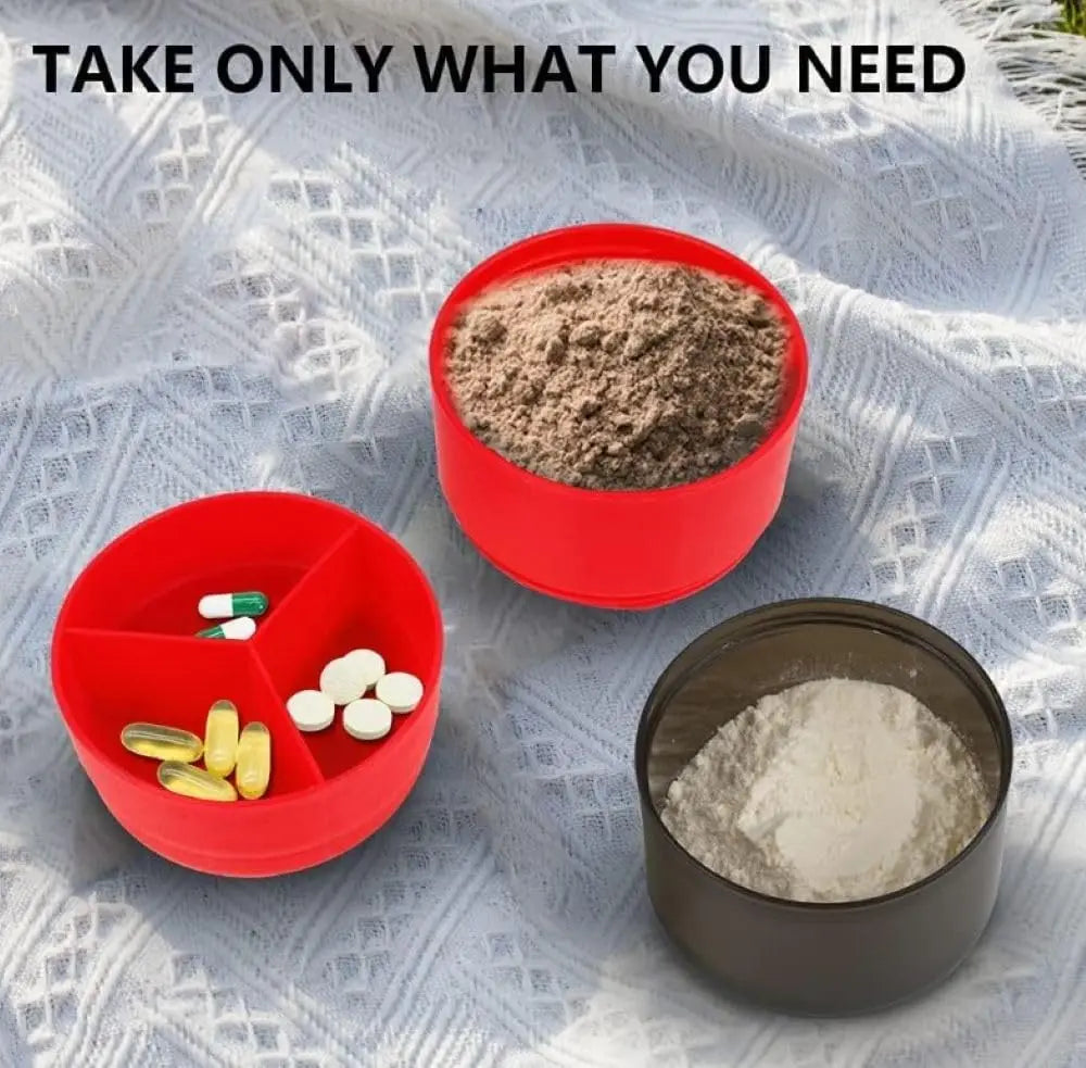 Layered Protein Shaker 500ml — Built-In Powder Storage + Wire Mixer Ball