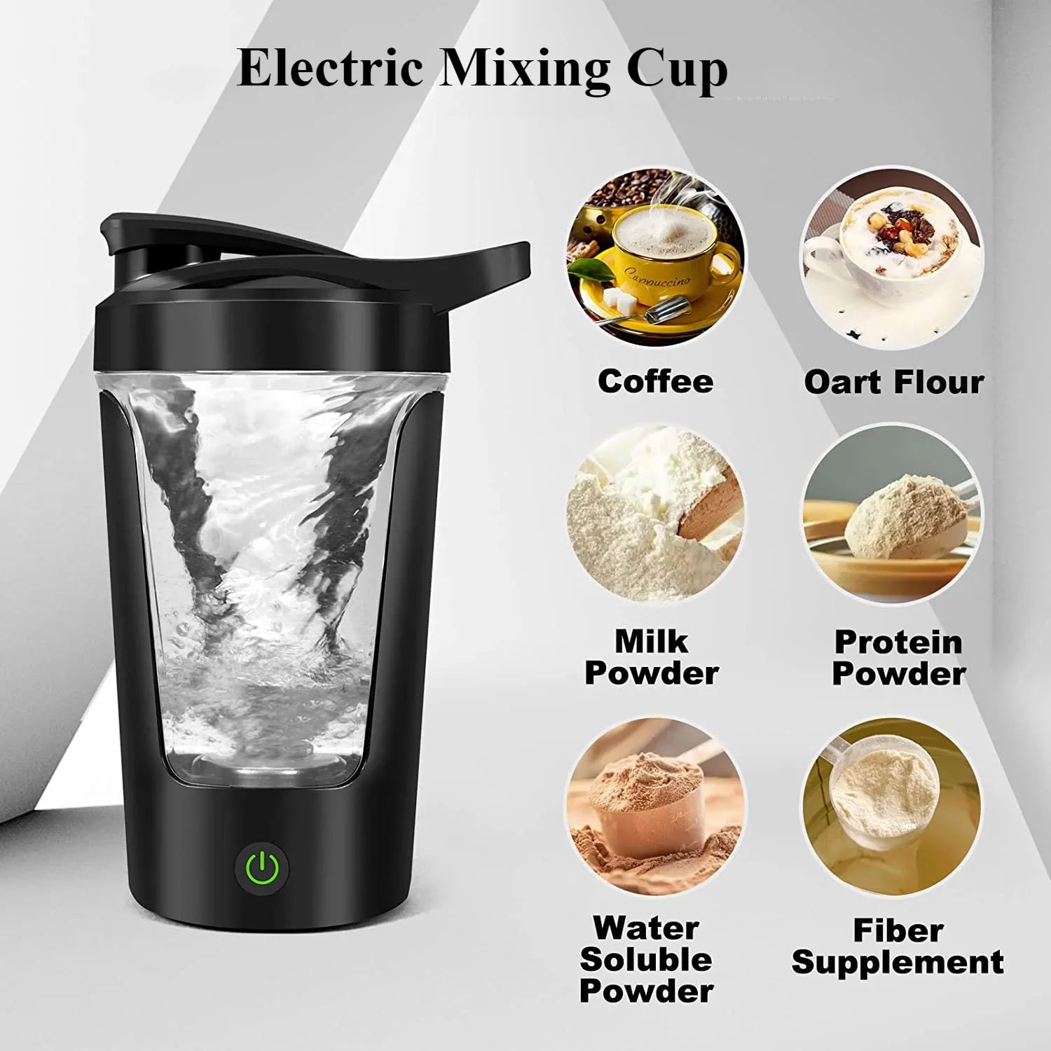 Electric Protein Shaker Bottle 450ml — USB Auto-Mix Blender Cup