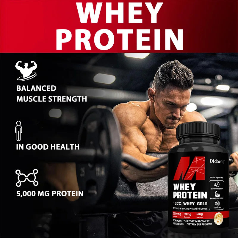 Whey Protein Capsules 5000mg — Recovery & Lean Muscle Support
